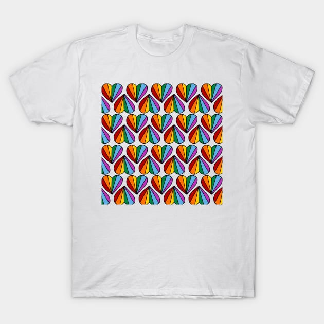 Rainbow Hearts | Hearts Pattern | LGBTQ T-Shirt by HLeslie Design